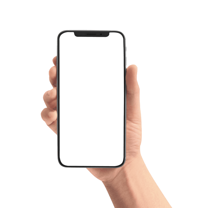 Hand holding phone mockup